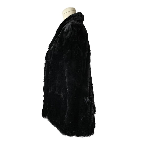 Vintage Black Genuine Sheared Fur Cape Capelet Lined Real Shawl Jacket Wrap - Picture 2 of 6